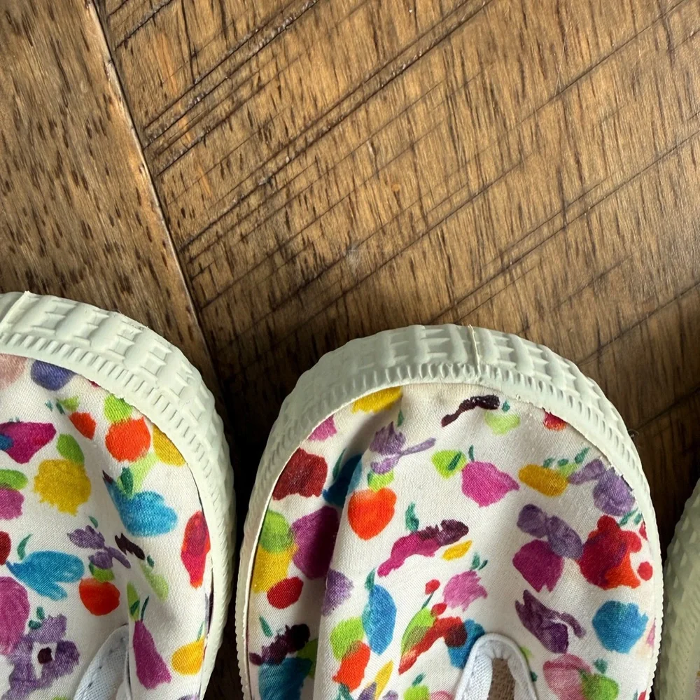 Cienta Kids' Floral Canvas Shoes - Multicolor and Pink